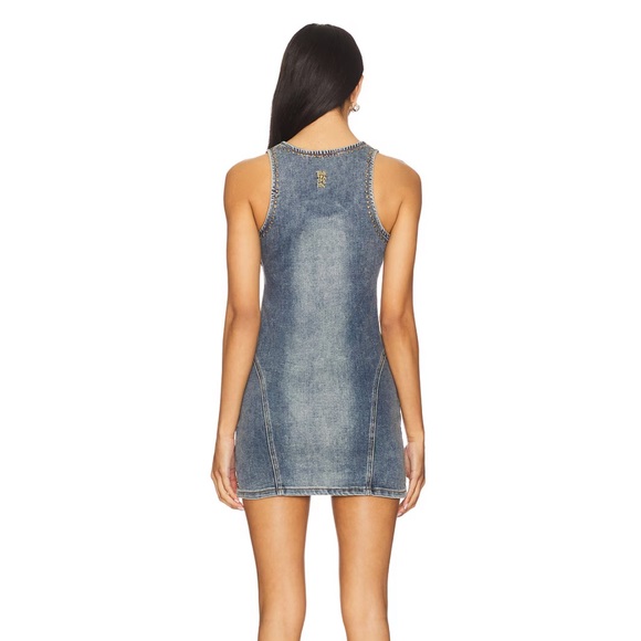 One Teaspoon Denim Mini Dress in Worn Blue - Picture 3 of 8
